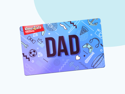 a blue one4all father's day gift card